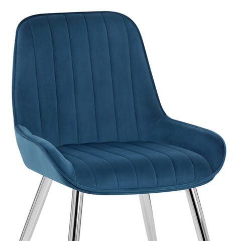 Mustang Chrome Chair Midnight Blue Velvet