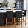 Tetbury Oak Bar Stool Black Leather