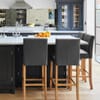 Tetbury Oak Bar Stool Grey Leather