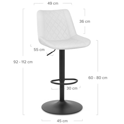 Faro Bar Stool White Dimensions