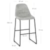 Platina Bar Stool Antique Light Grey