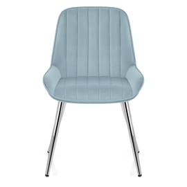 Mustang Chrome Chair Sky Blue Velvet