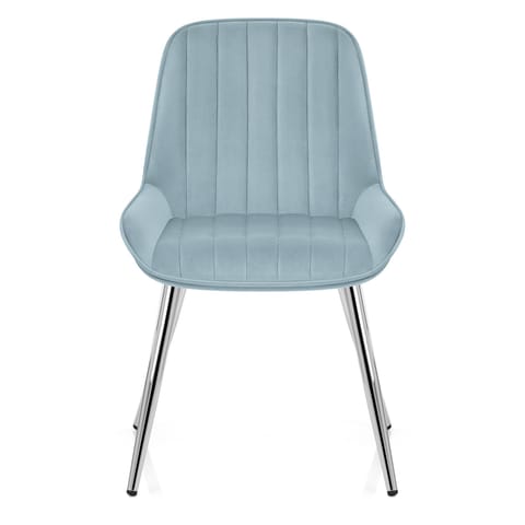 Mustang Chrome Chair Sky Blue Velvet