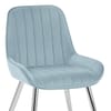 Mustang Chrome Chair Sky Blue Velvet