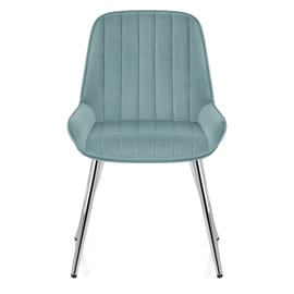 Mustang Chrome Chair Teal Velvet