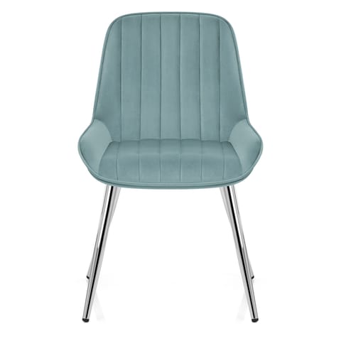 Mustang Chrome Chair Teal Velvet