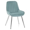Mustang Chrome Chair Teal Velvet