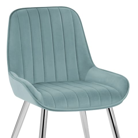 Mustang Chrome Chair Teal Velvet