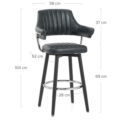 Emily Bar Stool Antique Slate Dimensions