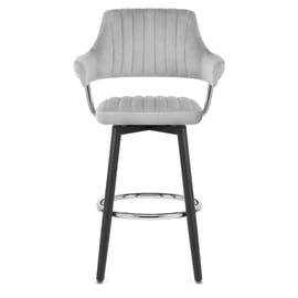 Emily Bar Stool Grey Velvet