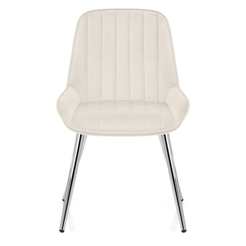 Mustang Chrome Chair Cream Velvet