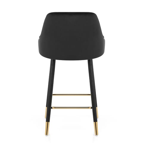 Glam Stool Gold & Black Velvet