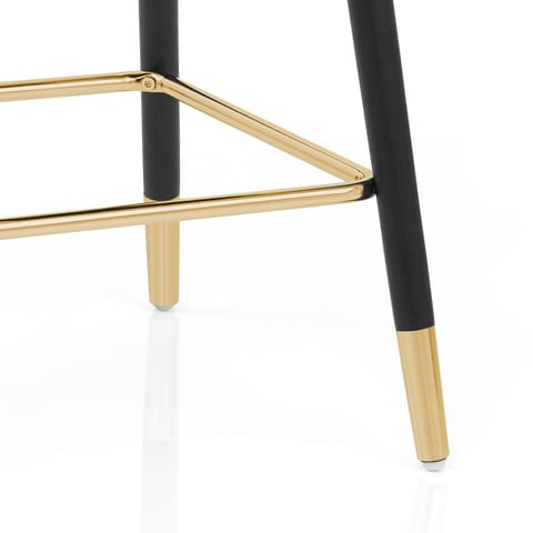 Glam Stool Gold & Black Velvet