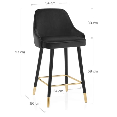 Glam Stool Gold & Black Velvet