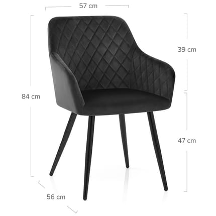 Chevy Armchair Black Velvet Dimensions