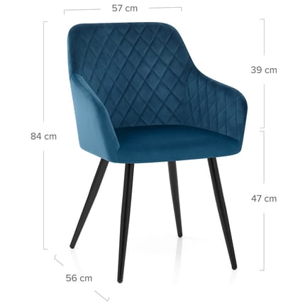 Chevy Armchair Blue Velvet Dimensions