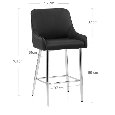 Genoa Bar Stool Black Velvet