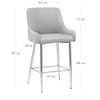 Genoa Bar Stool Light Grey Velvet