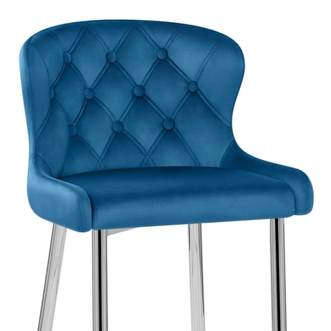 Grace Bar Stool Blue Velvet