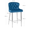 Grace Bar Stool Blue Velvet