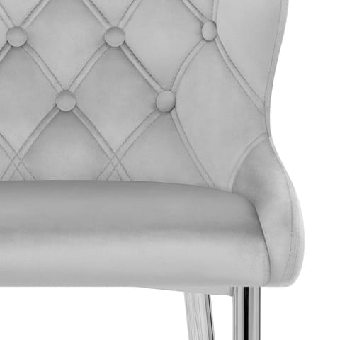 Grace Bar Stool Grey Velvet