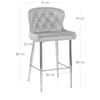 Grace Bar Stool Grey Velvet