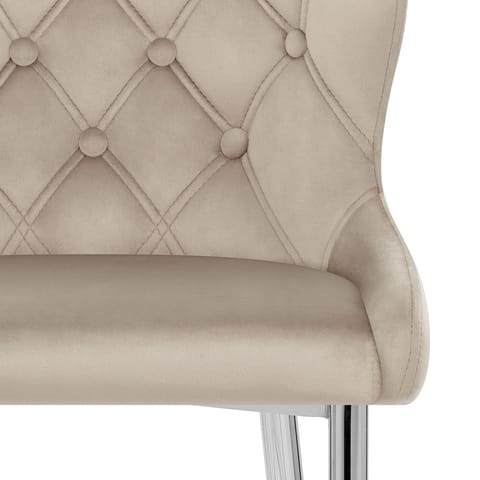 Grace Bar Stool Beige Velvet