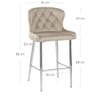 Grace Bar Stool Beige Velvet