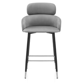 Chloe Bar Stool Grey Velvet