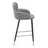 Chloe Bar Stool Grey Velvet