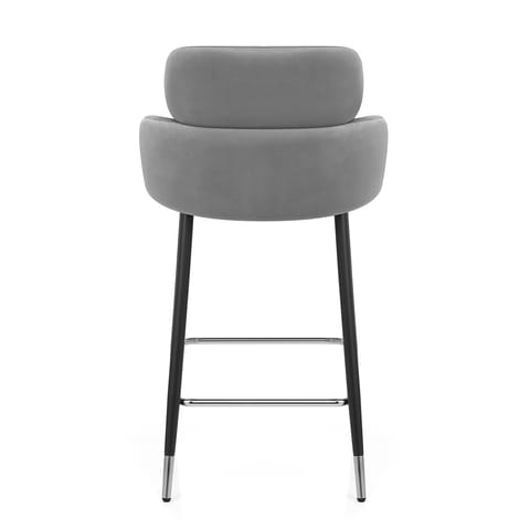 Chloe Bar Stool Grey Velvet