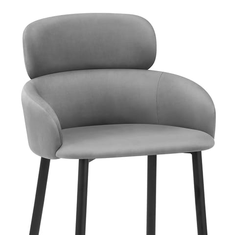 Chloe Bar Stool Grey Velvet