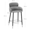 Chloe Bar Stool Grey Velvet