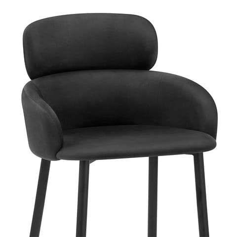 Chloe Bar Stool Black Velvet