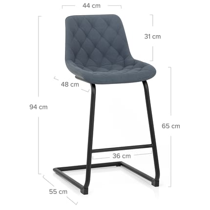 Soho Bar Stool Blue Dimensions