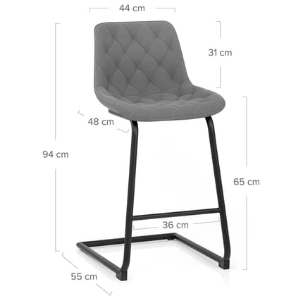 Soho Bar Stool Grey Dimensions