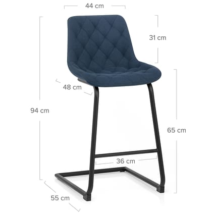 Soho Bar Stool Navy Blue Dimensions