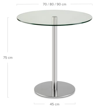 Small Helsinki Glass Table Dimensions