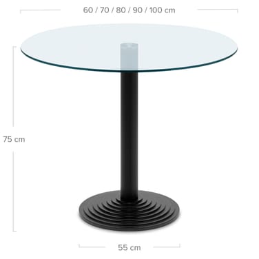 Montpellier Glass Table Dimensions