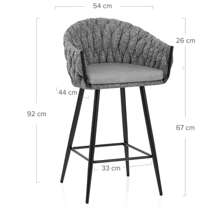 Cosy Bar Stool Grey Dimensions