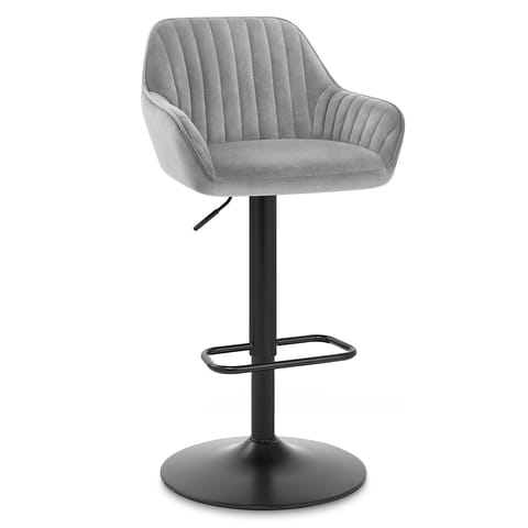 Sol Bar Stool Grey Velvet
