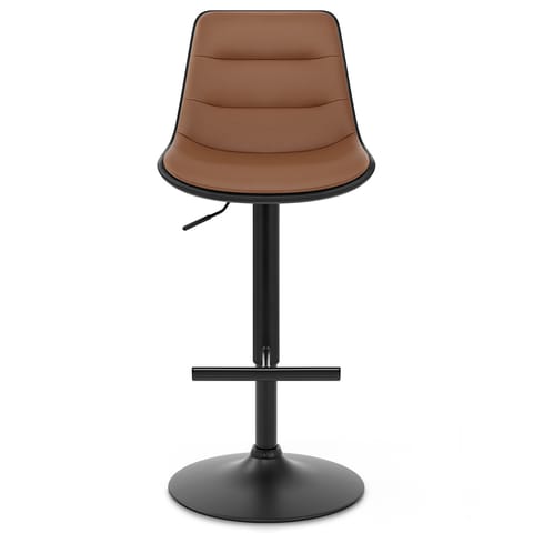 Lattice Stool Black & Tan Leather