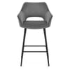 Viola Bar Stool Grey Velvet