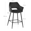 Viola Bar Stool Black Velvet