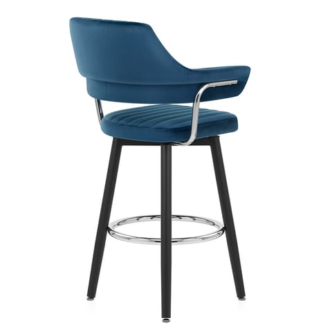 Emily Bar Stool Blue Velvet