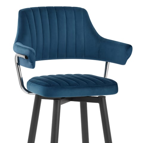 Emily Bar Stool Blue Velvet