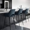 Lopez Bar Stool Blue Fabric