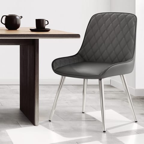 Lincoln Chrome Chair Grey