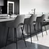 Lopez Bar Stool Grey Velvet