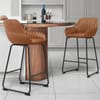 Kanto Real Leather Bar Stool Brown